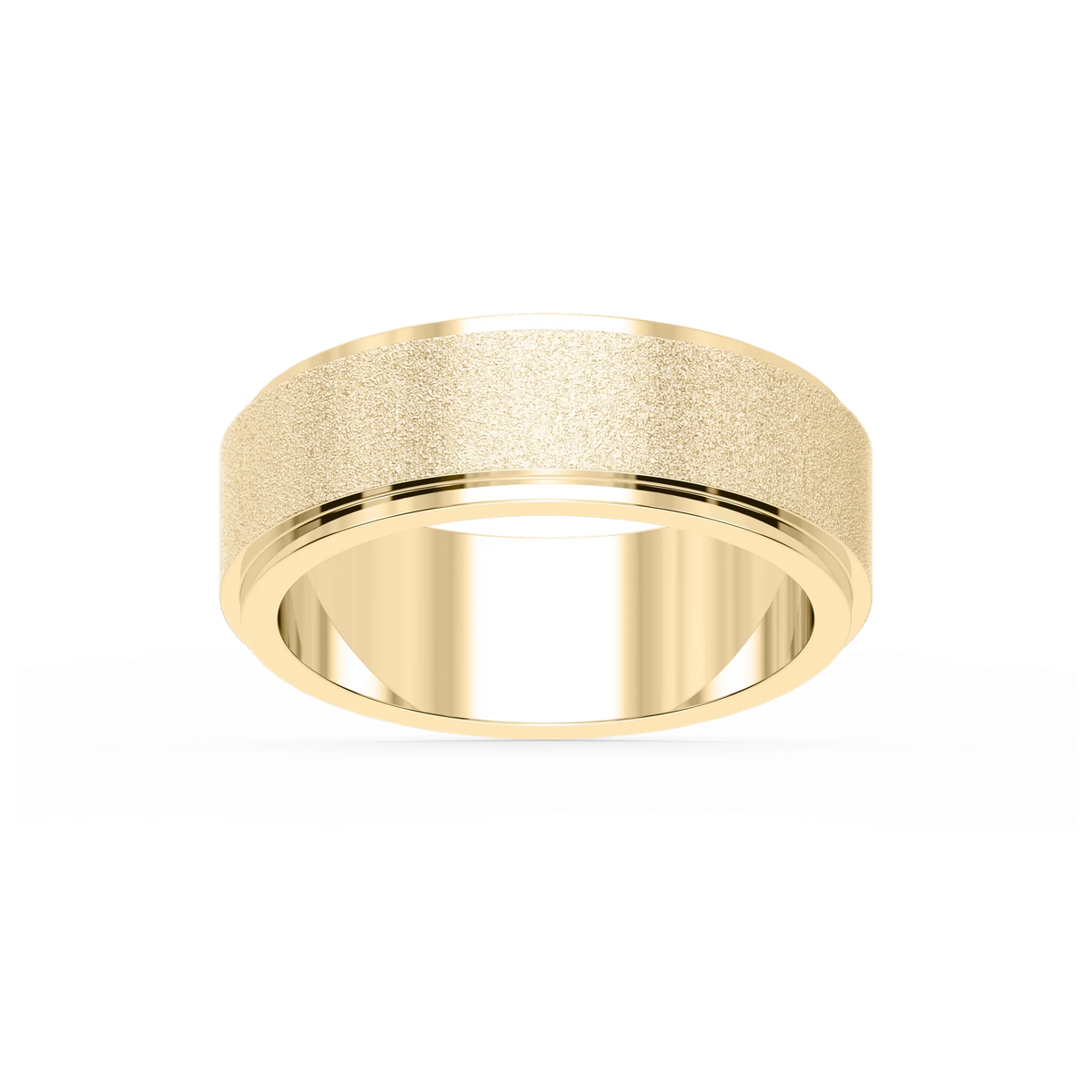 Tyler 6.00mm Step Edge Plain Metal Band - 14K Yellow Gold / Stone