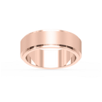 Tyler 6.00mm Step Edge Plain Metal Band - 14K Rose Gold / Glass Bead