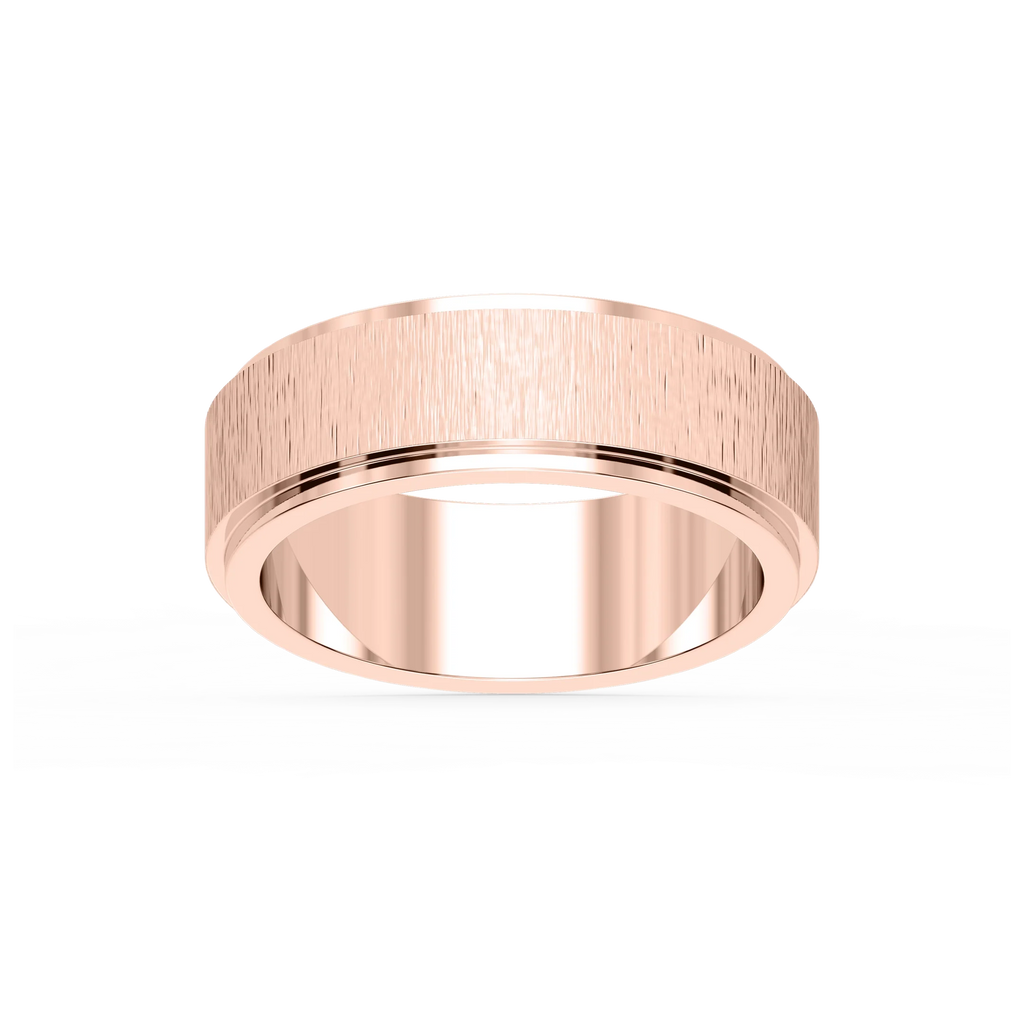 Tyler 6.00mm Step Edge Plain Metal Band - 14K Rose Gold / Satin