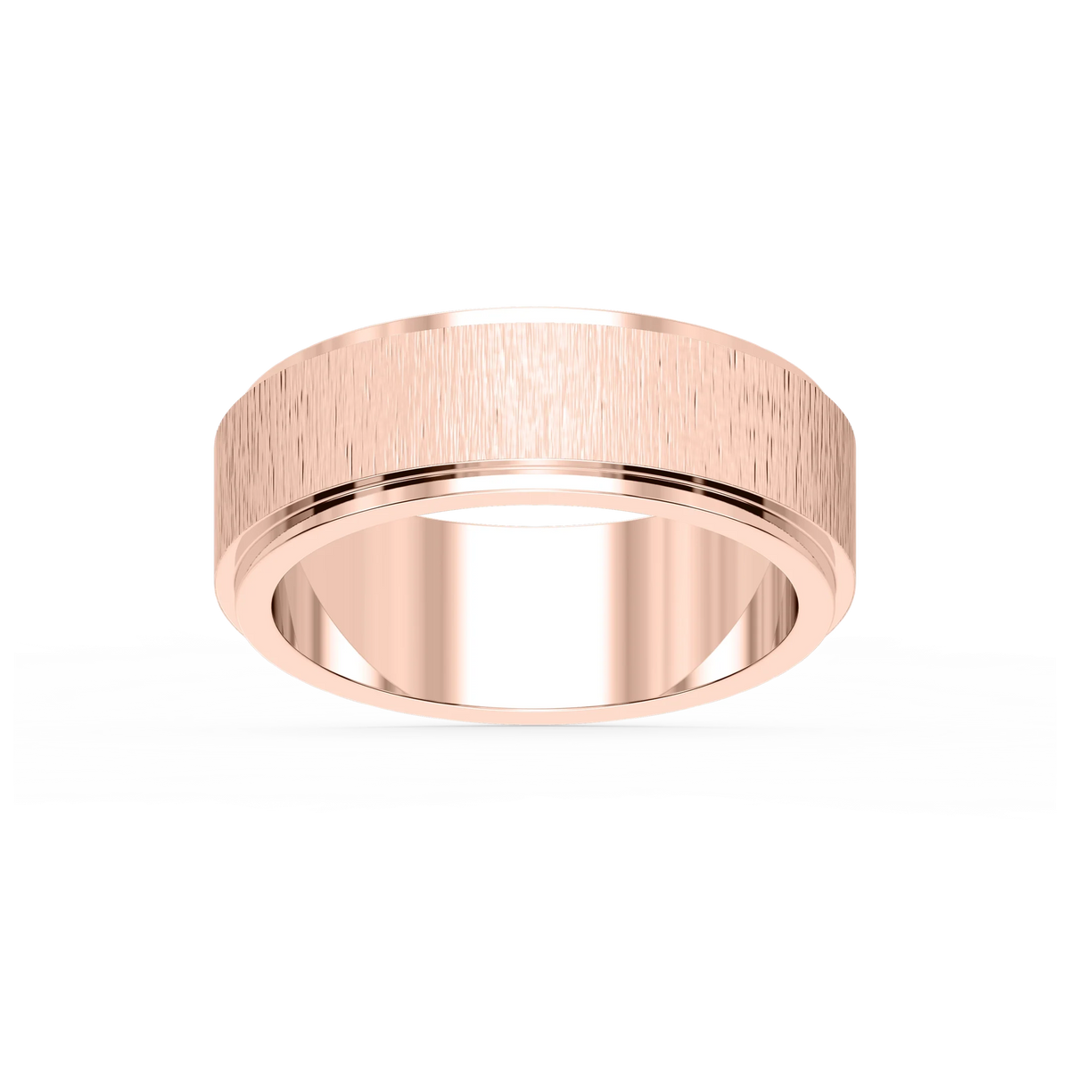 Tyler 6.00mm Step Edge Plain Metal Band - 14K Rose Gold / Satin