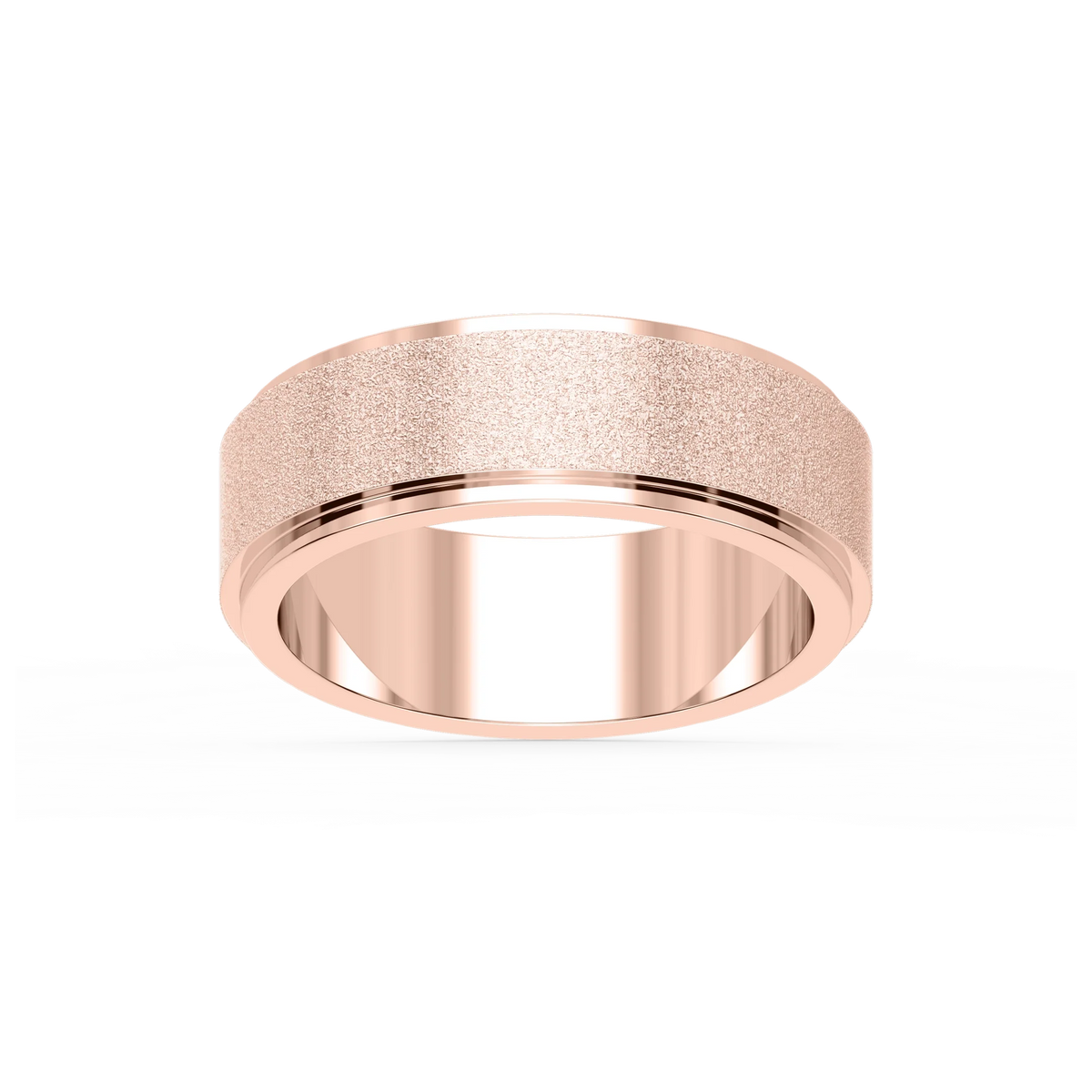 Tyler 6.00mm Step Edge Plain Metal Band - 14K Rose Gold / Stone