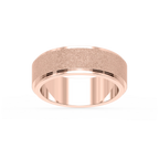 Tyler 6.00mm Step Edge Plain Metal Band - 14K Rose Gold / Wire Matte