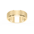 Tyler 6.00mm Step Edge Plain Metal Band - 18K Yellow Gold / Cross Satin