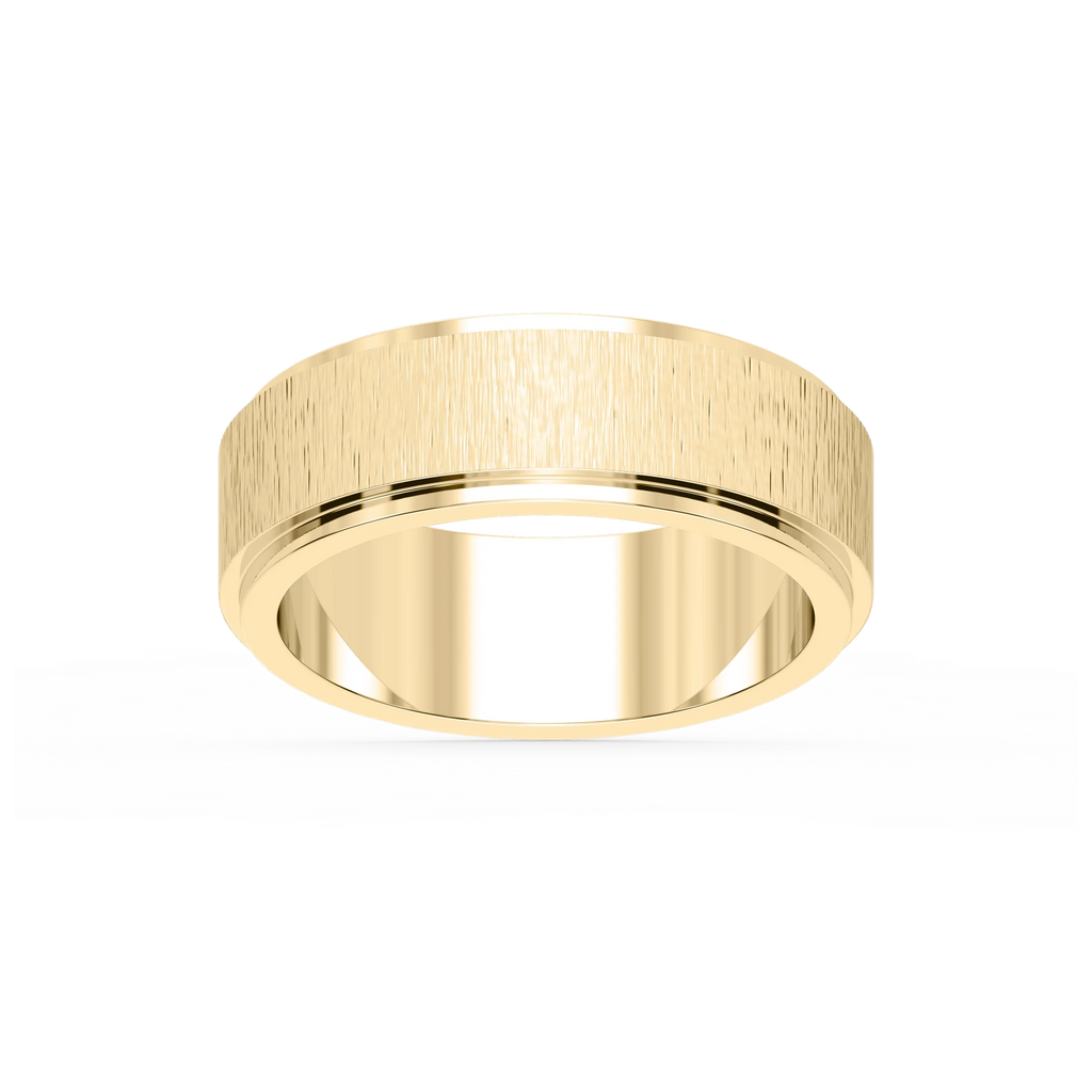 Tyler 6.00mm Step Edge Plain Metal Band - 18K Yellow Gold / Satin