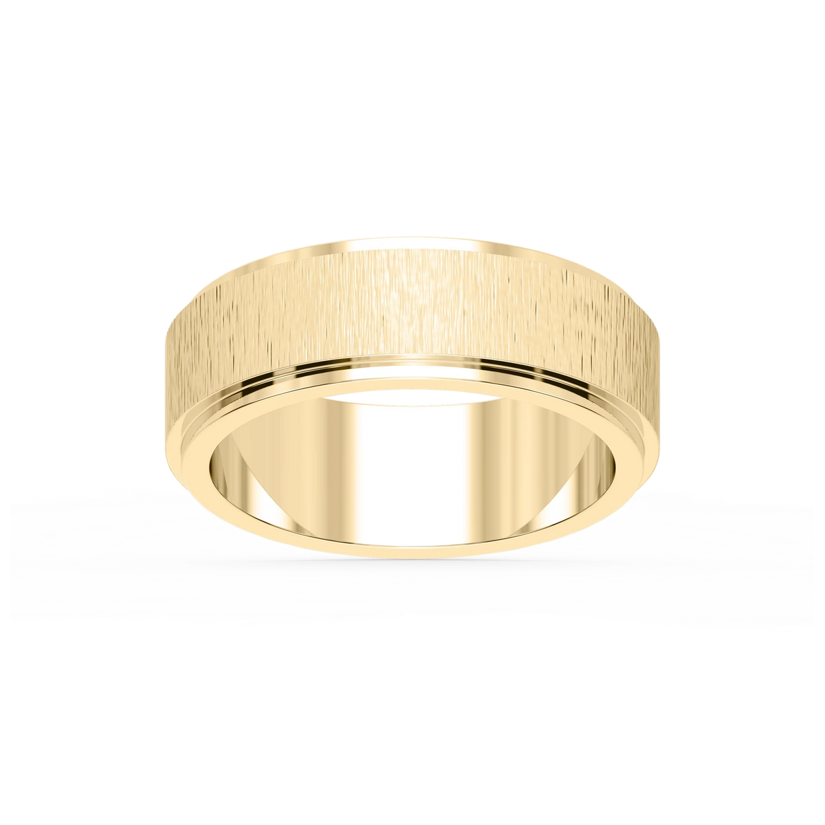 Tyler 6.00mm Step Edge Plain Metal Band - 18K Yellow Gold / Satin