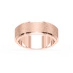 Tyler 6.00mm Step Edge Plain Metal Band - 18K Rose Gold / Cross Satin