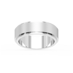 Tyler 6.00mm Step Edge Plain Metal Band - Platinum / Glass Bead