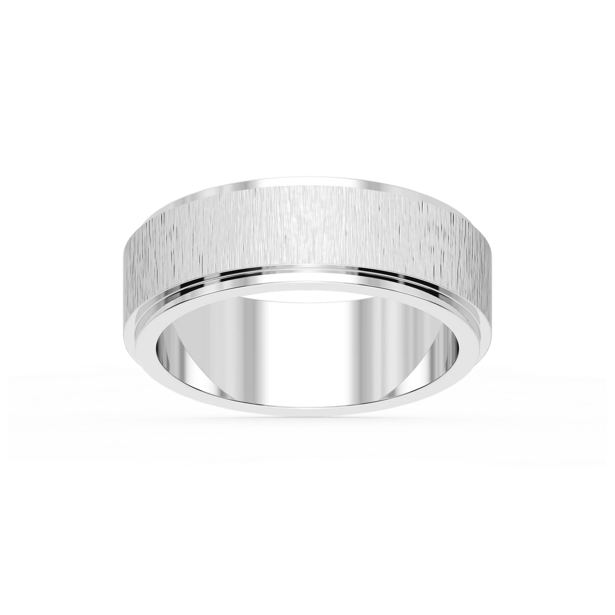 Tyler 6.00mm Step Edge Plain Metal Band - Platinum / Satin
