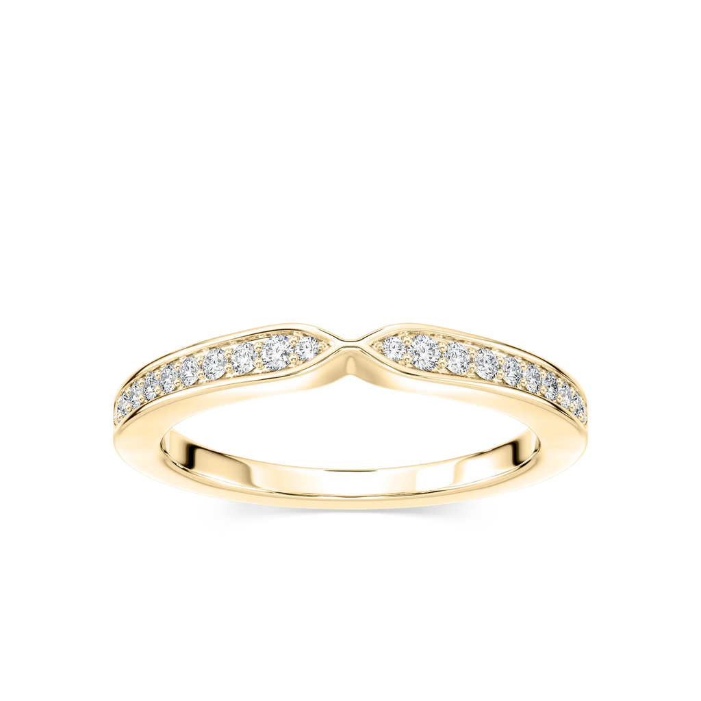 Valery 1/6 ctw Round LGD Channel Set Curved Band - 18K Yellow Gold