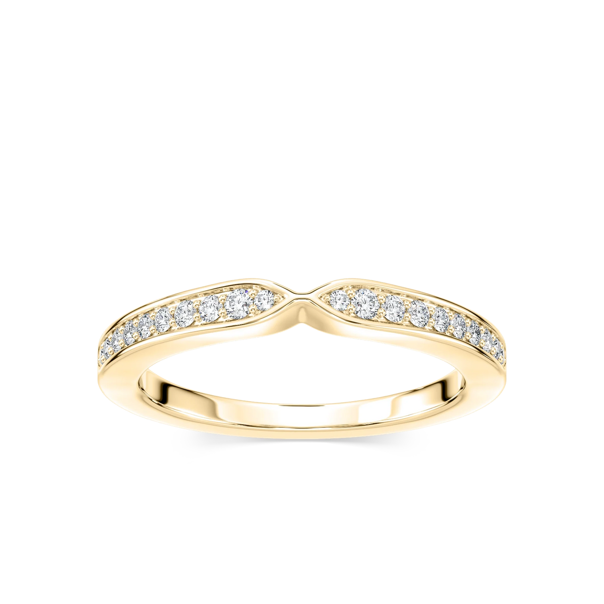 Valery 1/6 ctw Round LGD Channel Set Curved Band - 18K Yellow Gold
