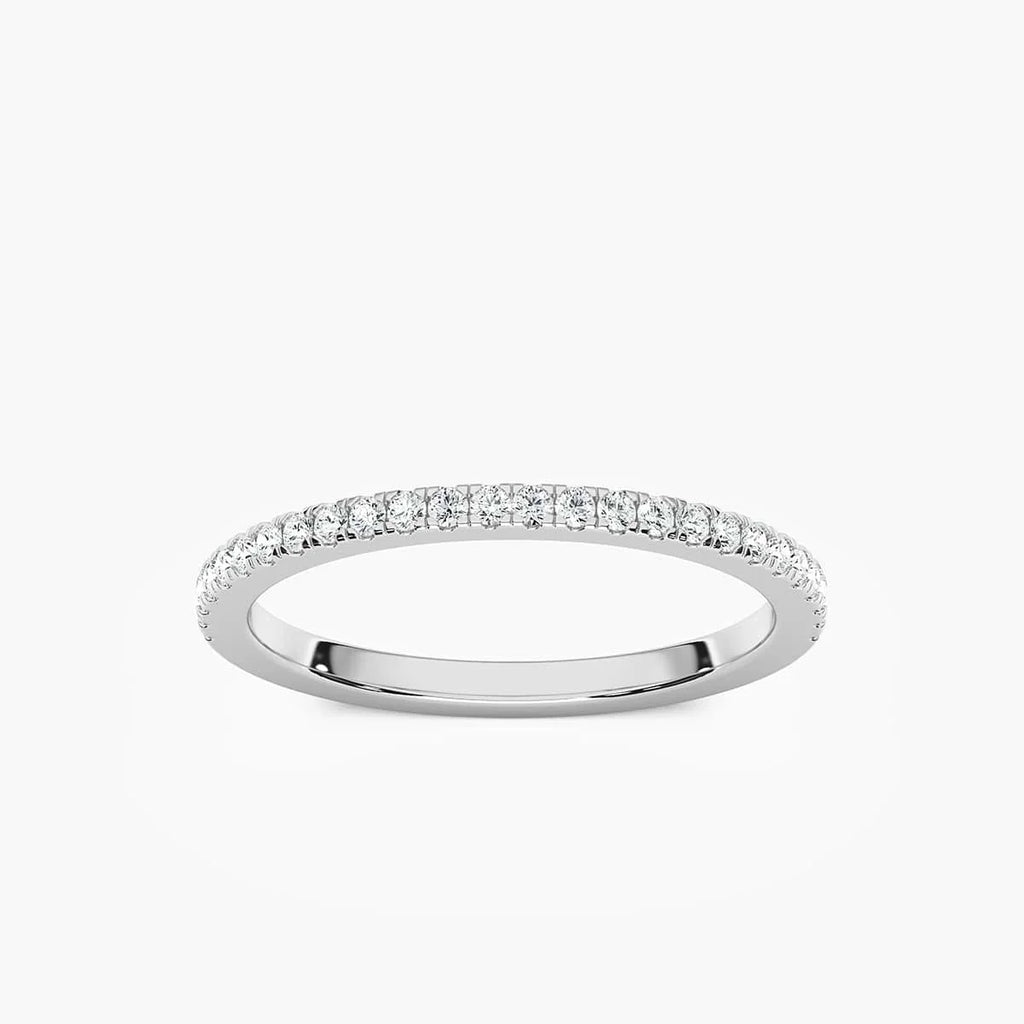 Liv 1/5 ctw Round LGD Pave Wedding Band - 14K White Gold