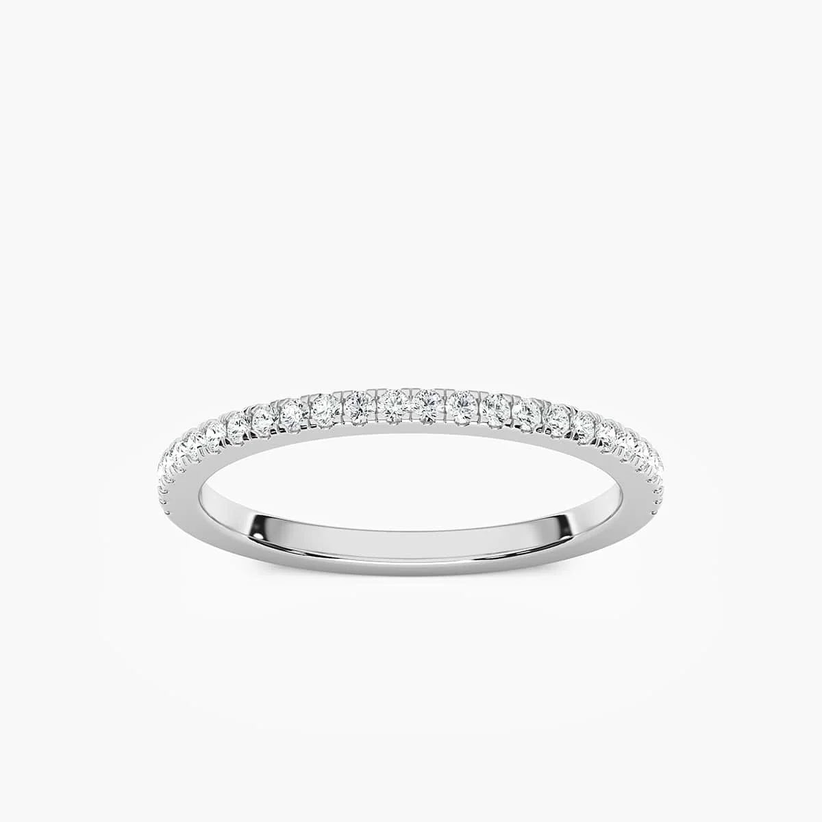 Liv 1/5 ctw Round LGD Pave Wedding Band - 14K White Gold