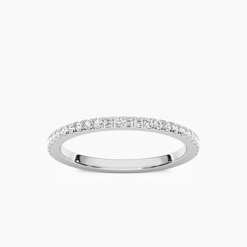 Liv 1/5 ctw Round LGD Pave Wedding Band - 14K White Gold