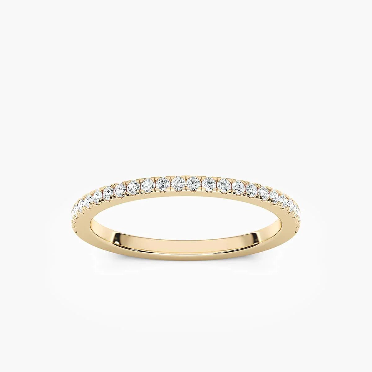 Liv 1/5 ctw Round LGD Pave Wedding Band - 14K Yellow Gold