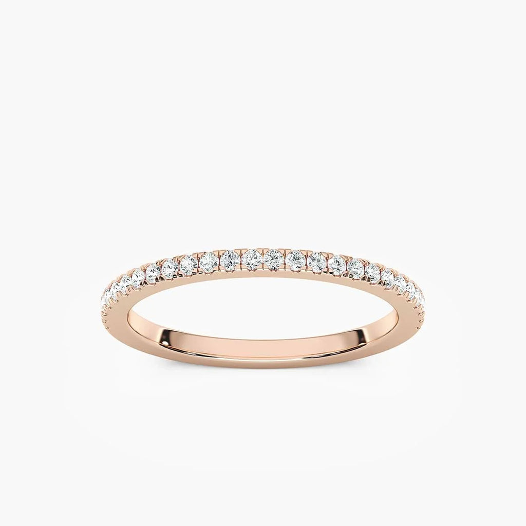 Liv 1/5 ctw Round LGD Pave Wedding Band - 14K Rose Gold