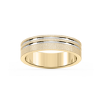 Vale 6.00mm Double Grooves Plain Metal Band - 14K Yellow Gold / Stone