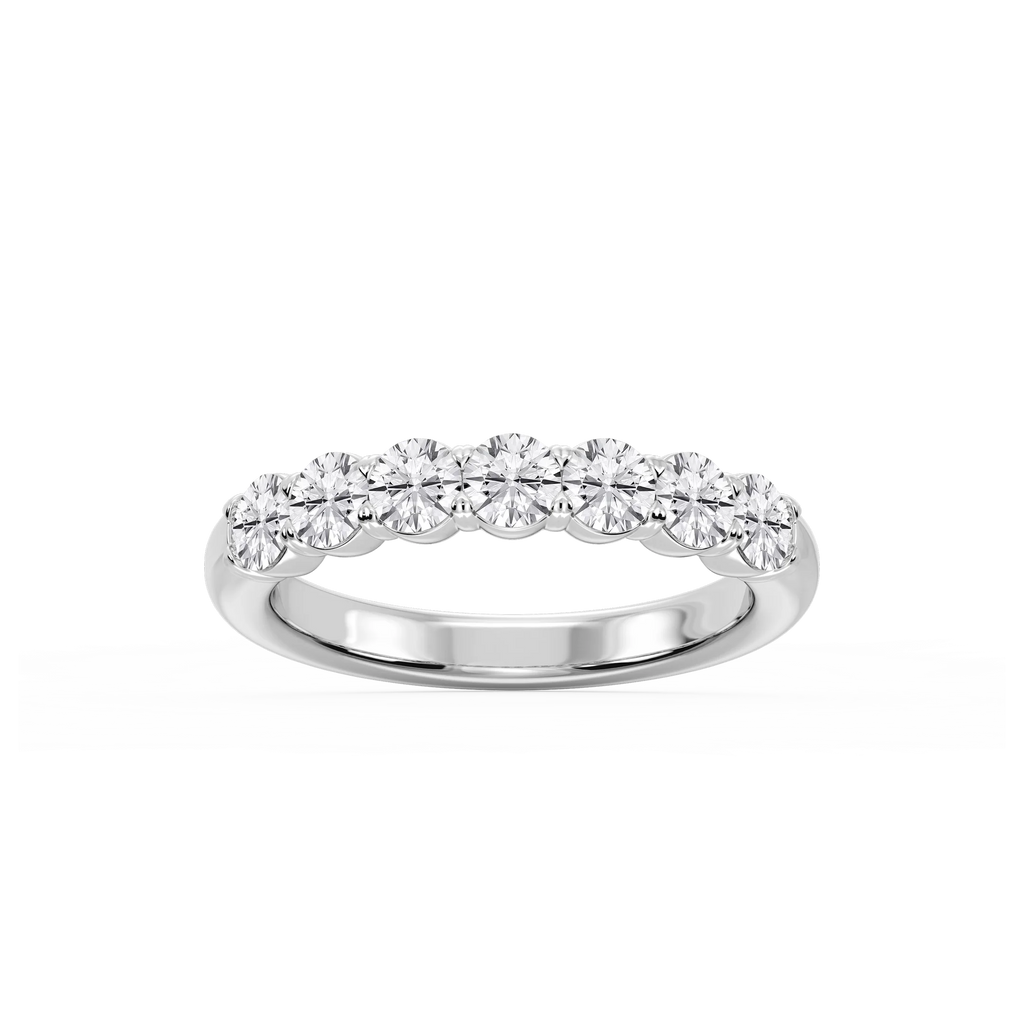 Valerie Round LGD 7-Stone V-Prong Anniversary Band - 14K White Gold / 1 ctw / F-VS2