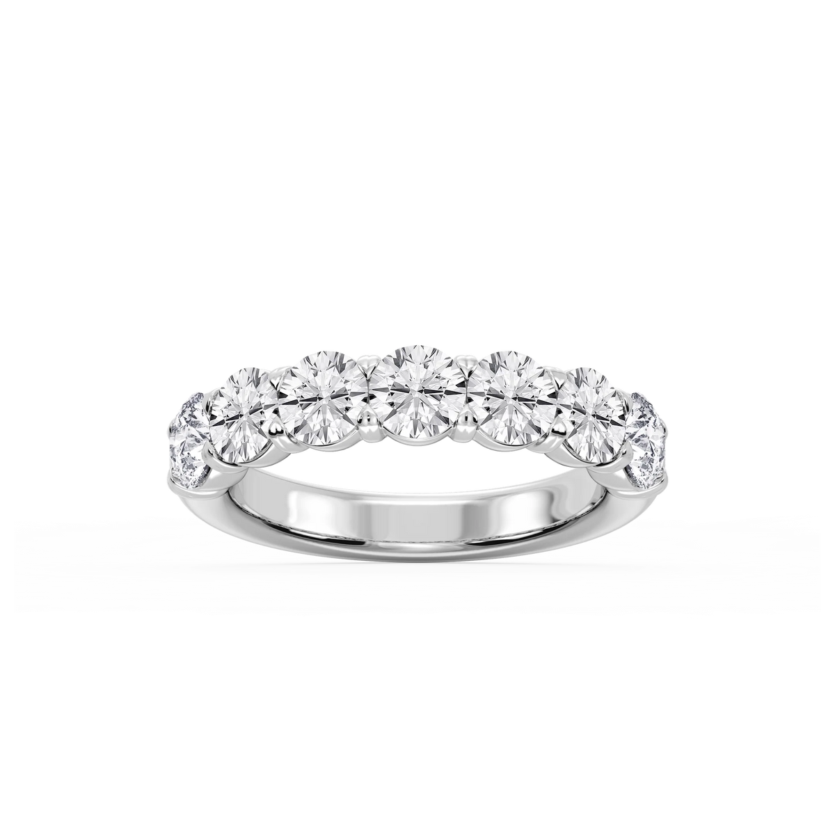 Valerie Round LGD 7-Stone V-Prong Anniversary Band - 14K White Gold / 2 ctw / F-VS2