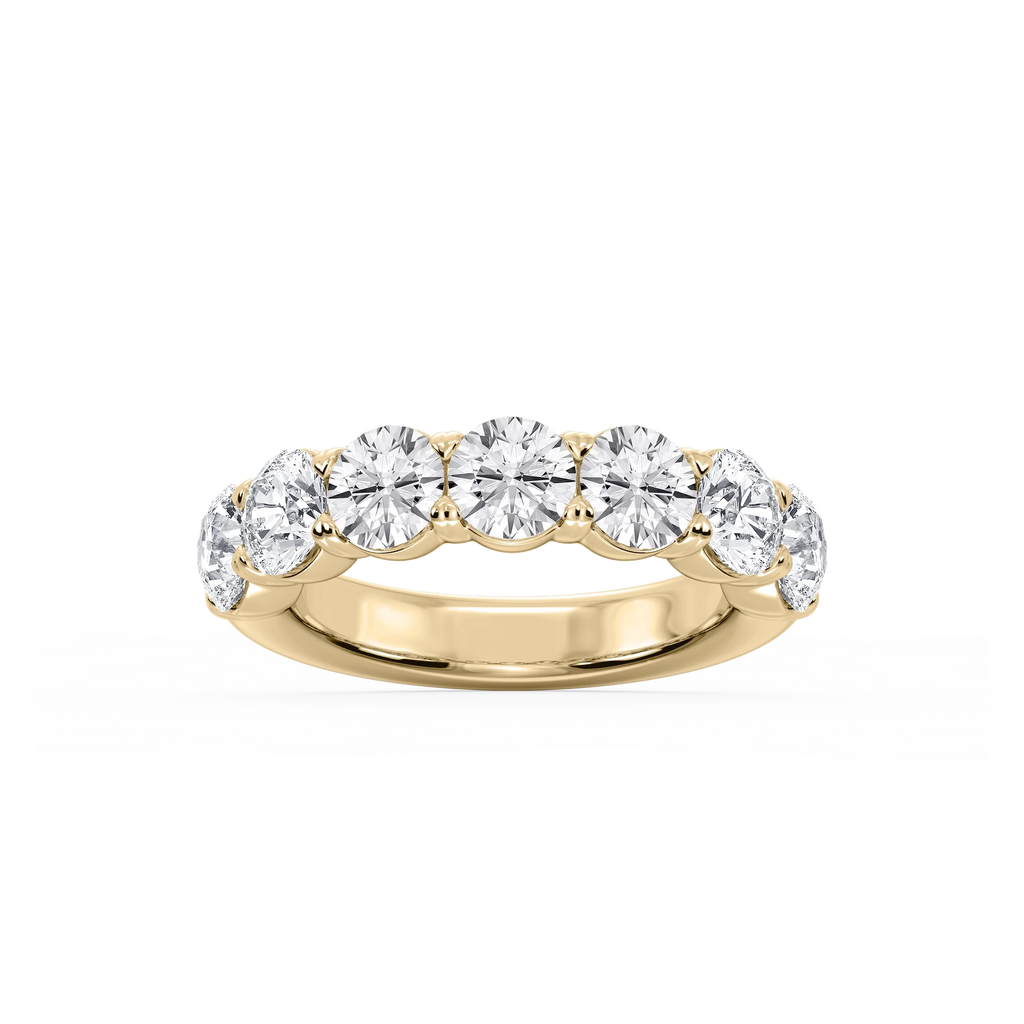 Valerie Round LGD 7-Stone V-Prong Anniversary Band - 14K Yellow Gold / 3 ctw / F-VS2