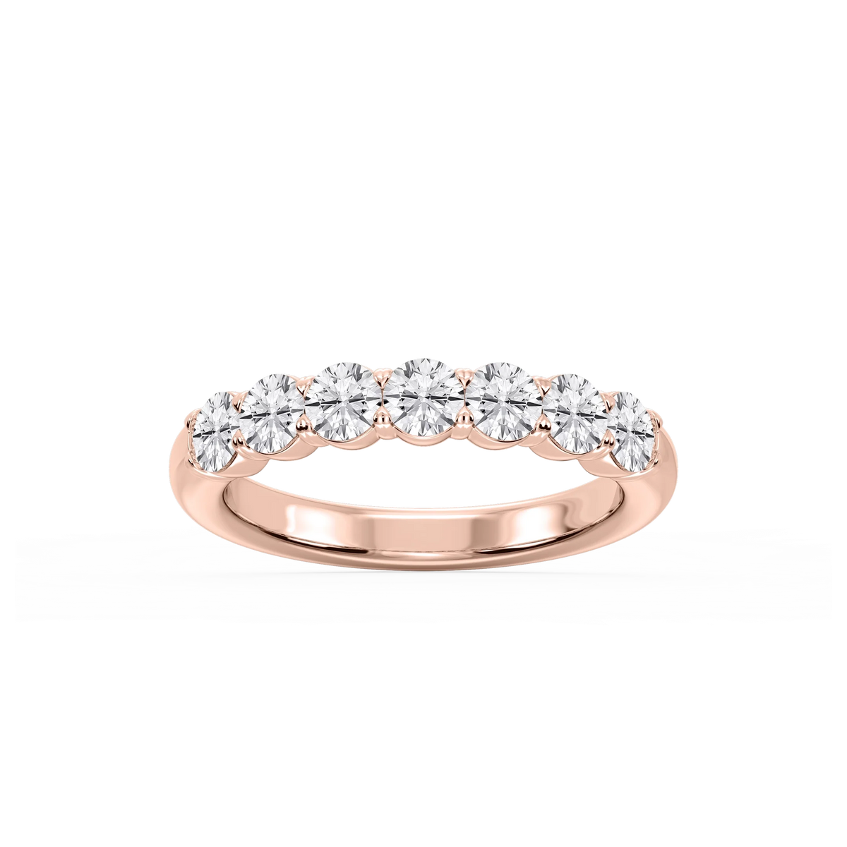 Valerie Round LGD 7-Stone V-Prong Anniversary Band - 14K Rose Gold / 1 ctw / F-VS2