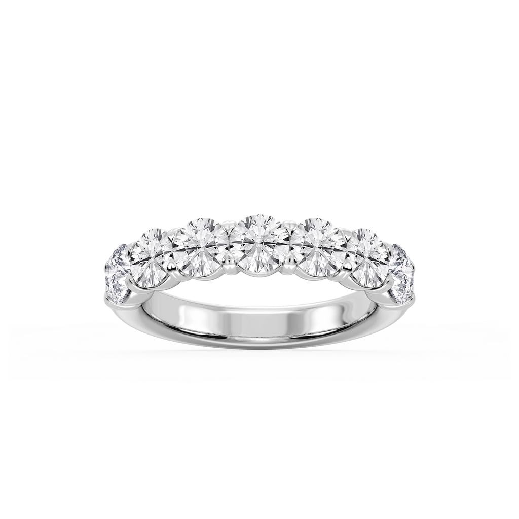 Valerie Round LGD 7-Stone V-Prong Anniversary Band - 18K White Gold / 2 ctw / F-VS2