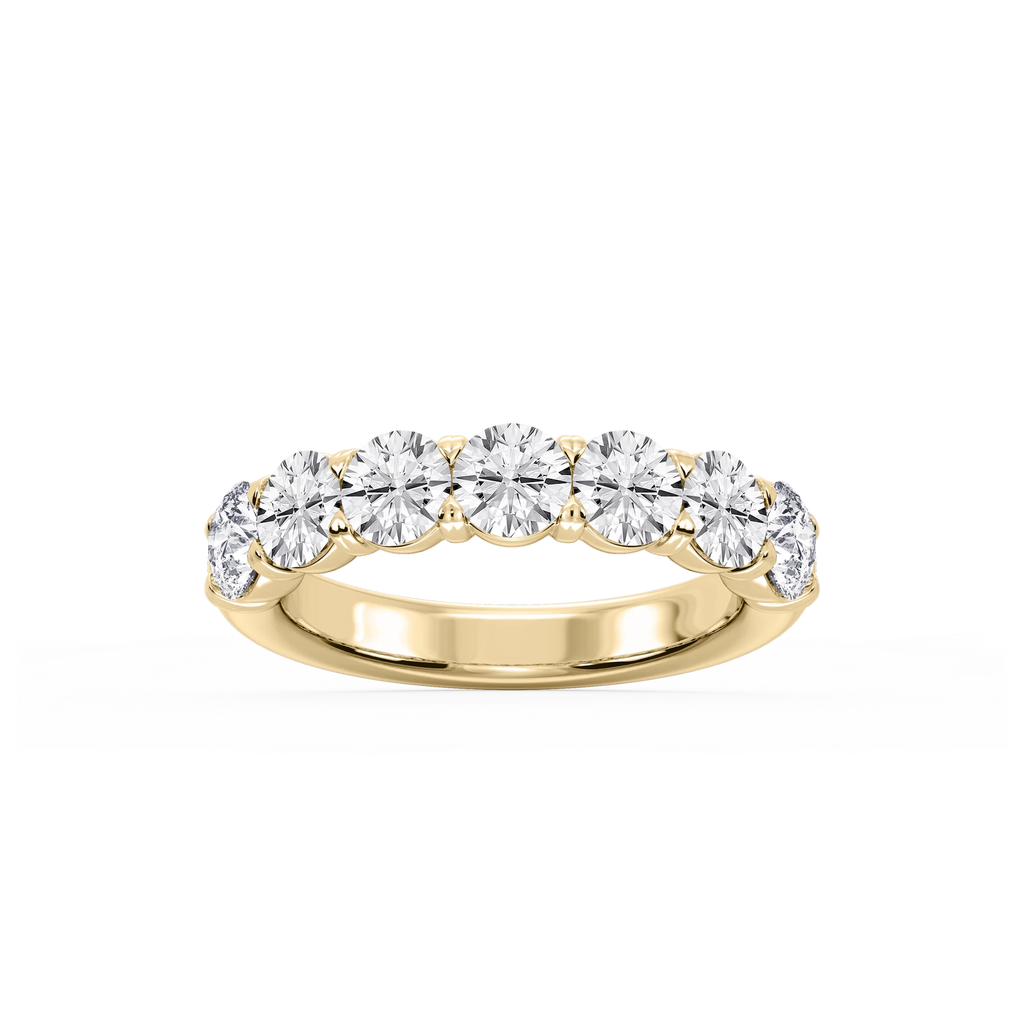 Valerie Round LGD 7-Stone V-Prong Anniversary Band - 18K Yellow Gold / 2 ctw / F-VS2