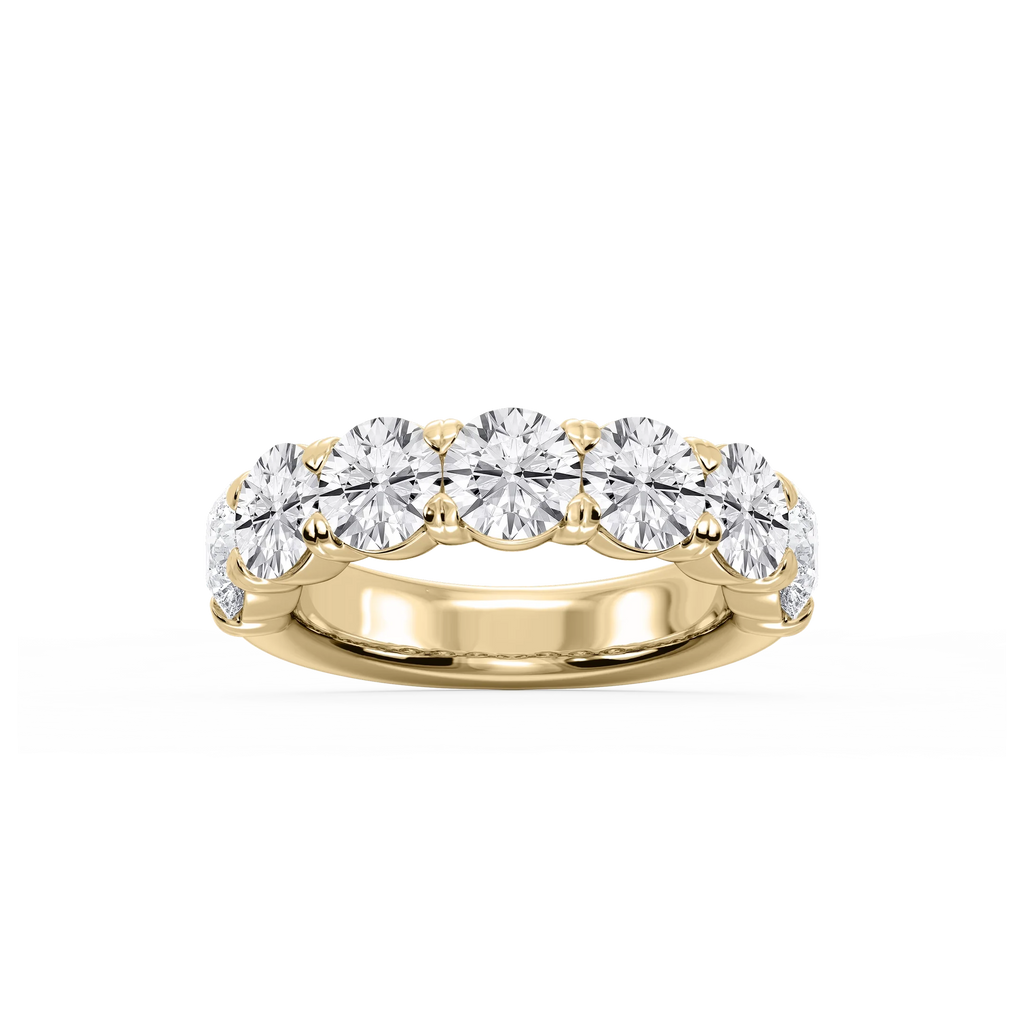 Valerie Round LGD 7-Stone V-Prong Anniversary Band - 18K Yellow Gold / 4 ctw / F-VS2