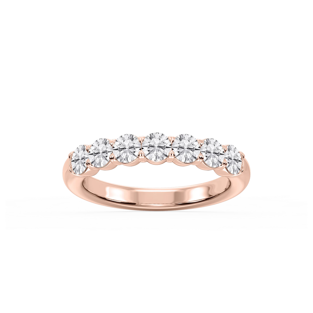 Valerie Round LGD 7-Stone V-Prong Anniversary Band - 18K Rose Gold / 1 ctw / F-VS2