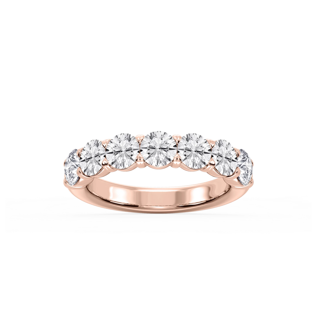 Valerie Round LGD 7-Stone V-Prong Anniversary Band - 18K Rose Gold / 2 ctw / F-VS2