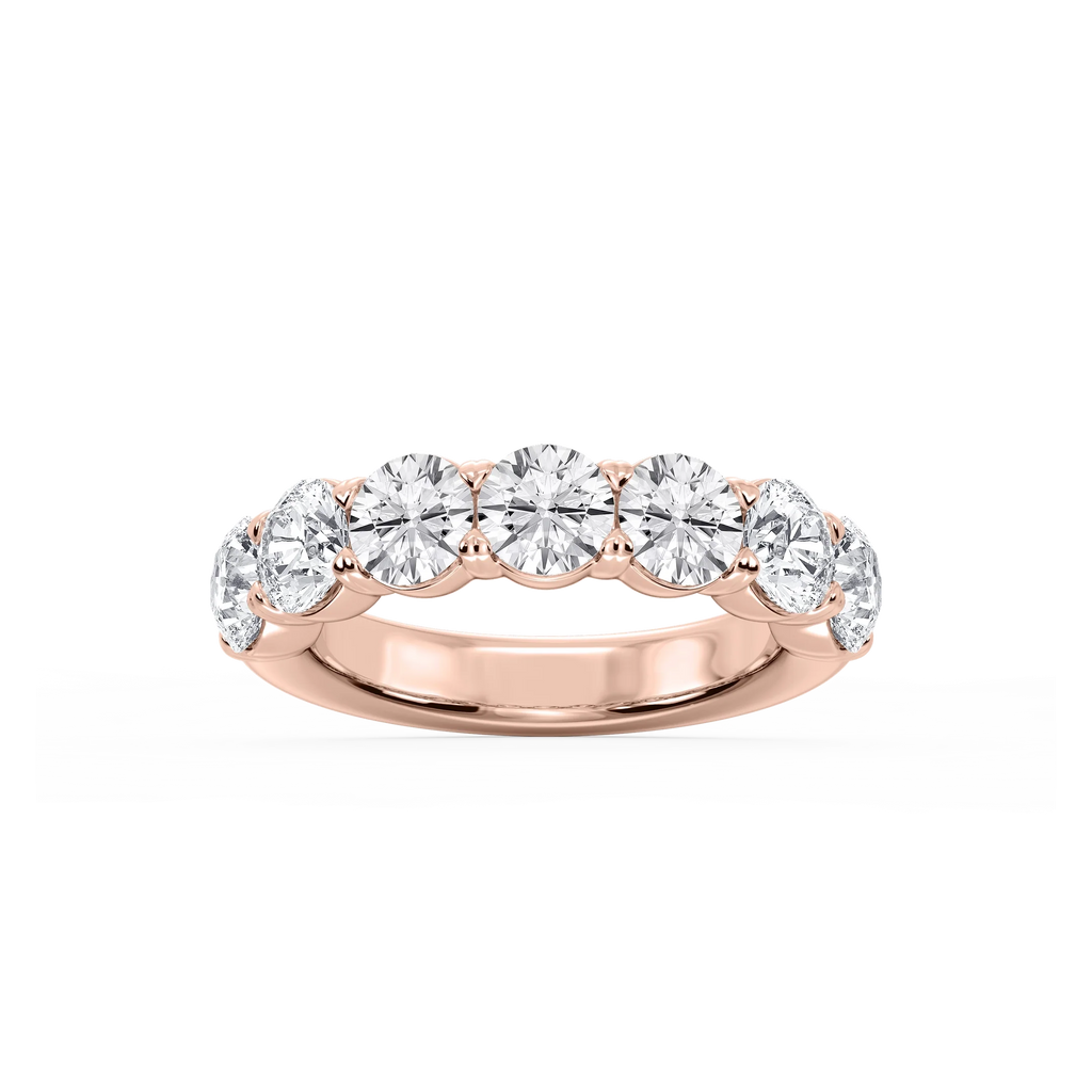 Valerie Round LGD 7-Stone V-Prong Anniversary Band - 18K Rose Gold / 3 ctw / F-VS2