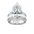 Veda 12 ¹⁄₃ ctw Marquise LGD Triple Row Hidden Halo Engagement Ring - Signature Collection - 14K White Gold