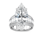 Veda 12 ¹⁄₃ ctw Marquise LGD Triple Row Hidden Halo Engagement Ring - Signature Collection - 14K White Gold