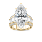 Veda 12 ¹⁄₃ ctw Marquise LGD Triple Row Hidden Halo Engagement Ring - Signature Collection - 14K Yellow Gold