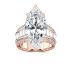 Veda 12 ¹⁄₃ ctw Marquise LGD Triple Row Hidden Halo Engagement Ring - Signature Collection - 14K Rose Gold