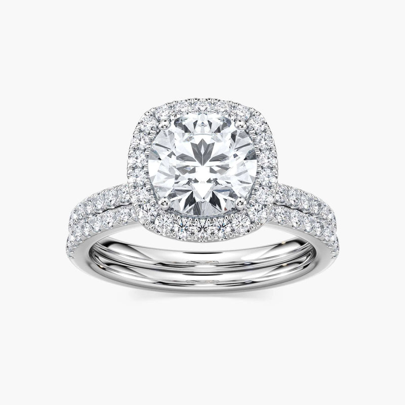 Emma LGD Halo Pave Wedding Set