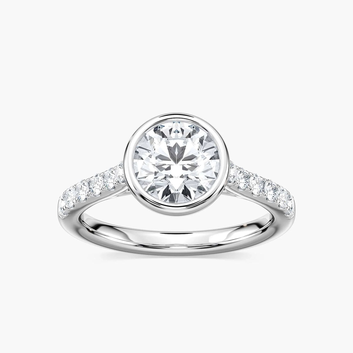 Sofia Round LGD Bezel Side Stone Engagement Ring