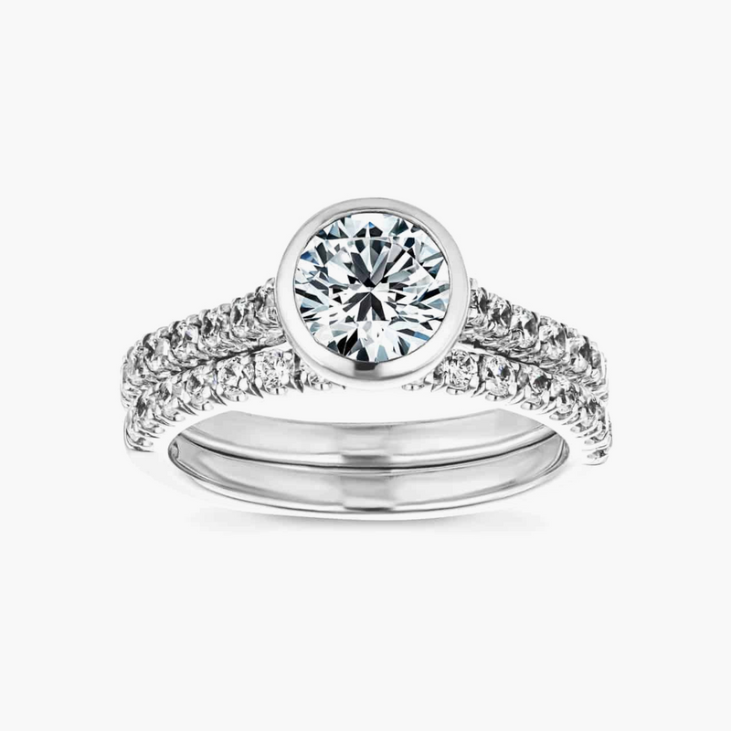 Sofia LGD Bezel and Classic Prong Wedding Set