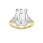 Violet 11 ¾ ctw Emerald LGD Three Stone Engagement Ring - Signature Collection - 14K Yellow Gold