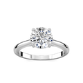 Vivian Round LGD Arch Hidden Halo Engagement Ring - 14K White Gold