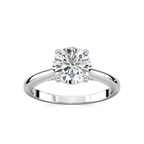 Vivian Round LGD Arch Hidden Halo Engagement Ring - 14K White Gold