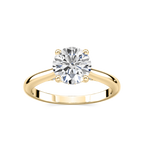 Vivian Round LGD Arch Hidden Halo Engagement Ring - 18K Yellow Gold