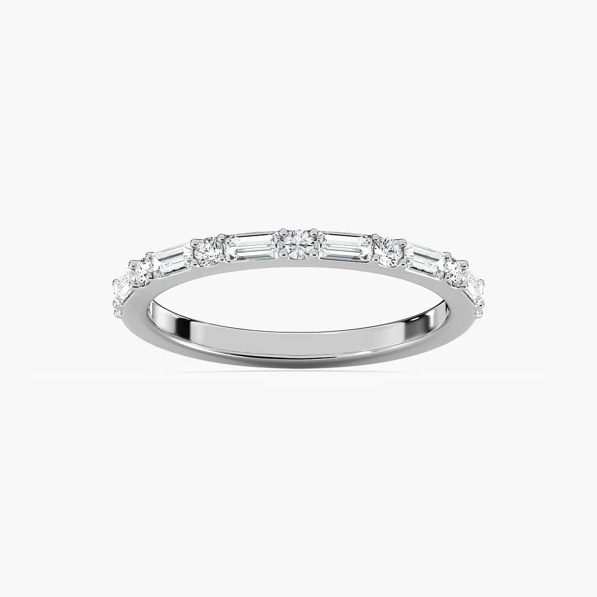 Whimsy 2/5 ctw Round and Baguette Shared Prong Wedding Band