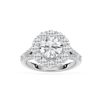 Willa 3 ³⁄₈ ctw Round LGD Split Shank Halo Engagement Ring - 14K White Gold / F-VS2