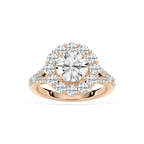 Willa 3 ³⁄₈ ctw Round LGD Split Shank Halo Engagement Ring - 14K Rose Gold / F-VS2