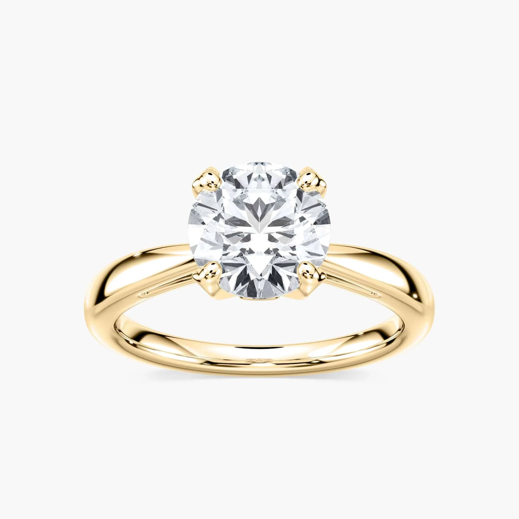 Gwenyth LGD Four Prong Side Stone Engagement Ring - 14K Yellow Gold