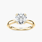 Gwenyth LGD Four Prong Side Stone Engagement Ring - 14K Yellow Gold