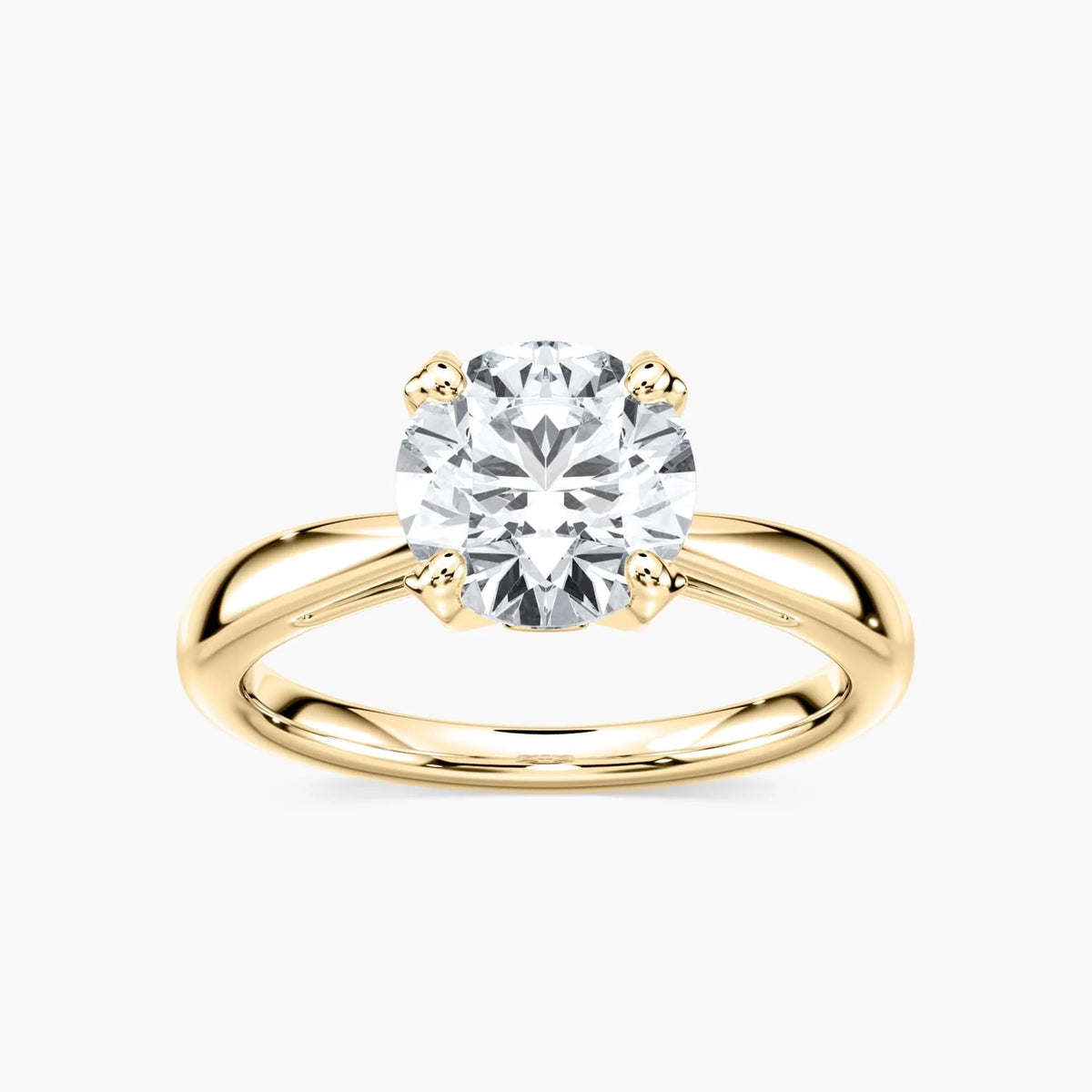 Gwenyth LGD Four Prong Side Stone Engagement Ring - 14K Yellow Gold