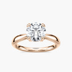 Gwenyth LGD Four Prong Side Stone Engagement Ring - 18K Rose Gold