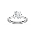 Xoe 2 ctw Round LGD Tapered Solitaire Engagement Ring - 14K White Gold / F-VS2