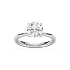 Xoe 2 ctw Round LGD Tapered Solitaire Engagement Ring - 14K White Gold / F-VS2